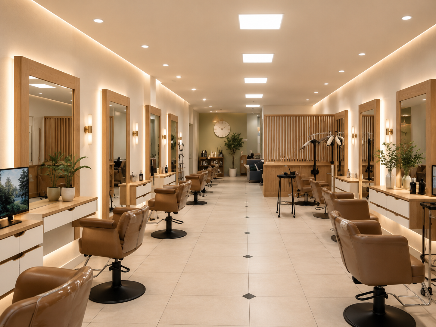 Interior of Dass Hair Salon in Carrollton, Texas, where Japanese straightening services are performed